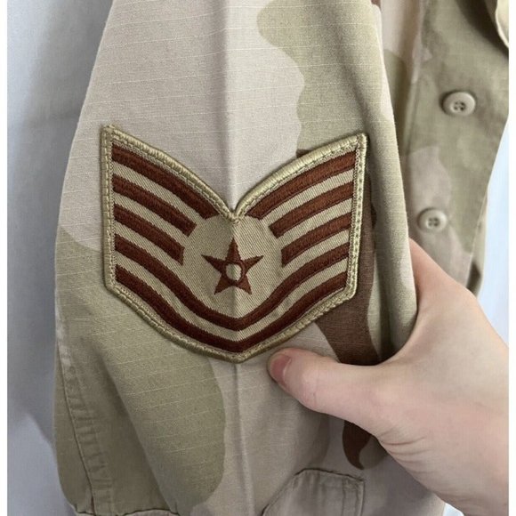US Air Force Desert Camouflage Jacket/Coat Men’s Size Medium W/Patches USCENTAF - Picture 6 of 12